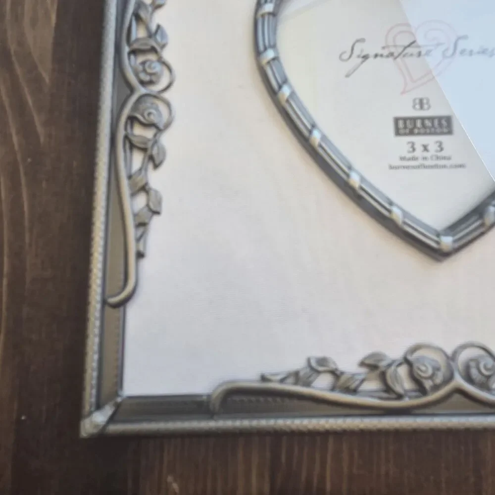 Burnes of Boston Signature Series Heart Picture Frame 3x3 Silver Tone